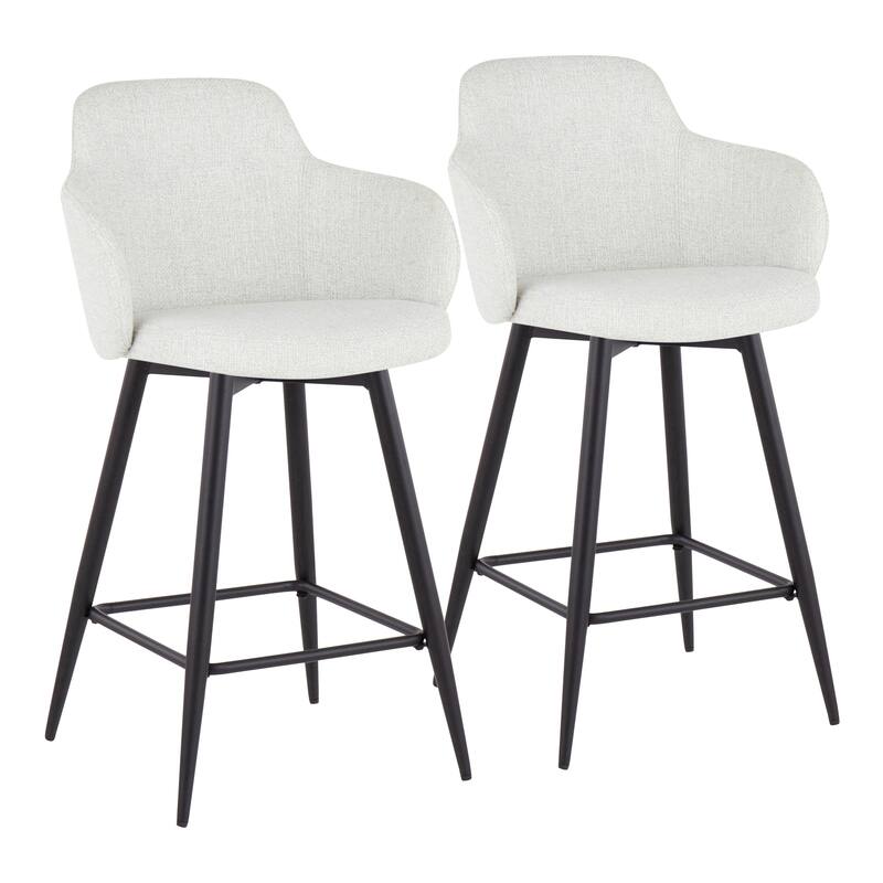 Carson Carrington Iglabo 26" FixedHeight Counter Stool with Black Metal Base (Set of 2) On